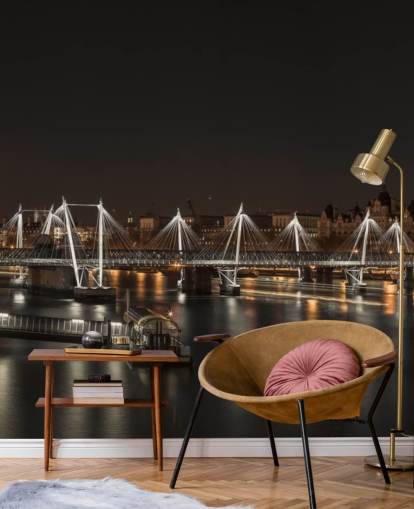 Decorazione murale con luci notturne su Londra Decorazione murale con luci notturne su Londra