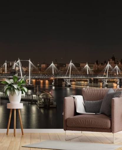 Night Lights over London Wall Mural