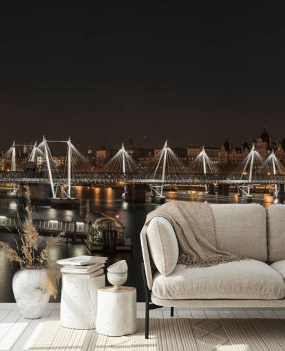 Night Lights over London Wall Mural