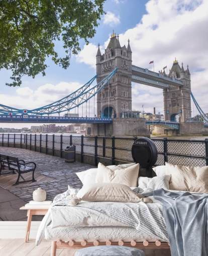 Tower Bridge van de Thames Promenade Muurschildering