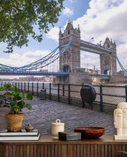 Tower Bridge van de Thames Promenade Muurschildering