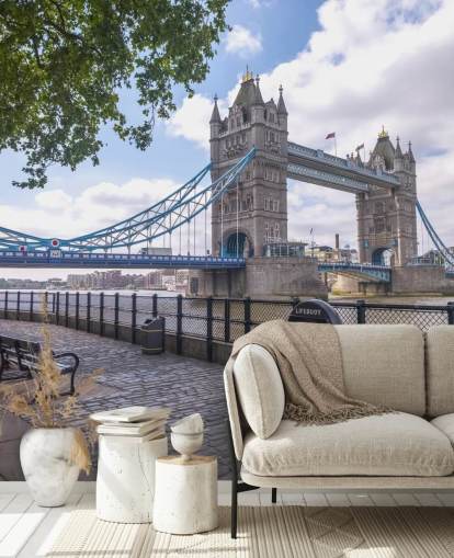 Tower Bridge from the Thames Promenade Wall Mural Tower Bridge from the Thames Promenade Wall Mural