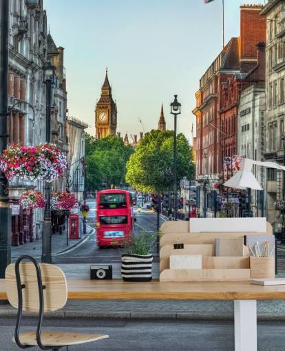 Gatorna i London stad med Double Decker Bus tapeter