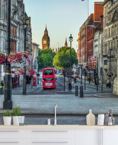 Streets of London by med Double Decker Bus tapet
