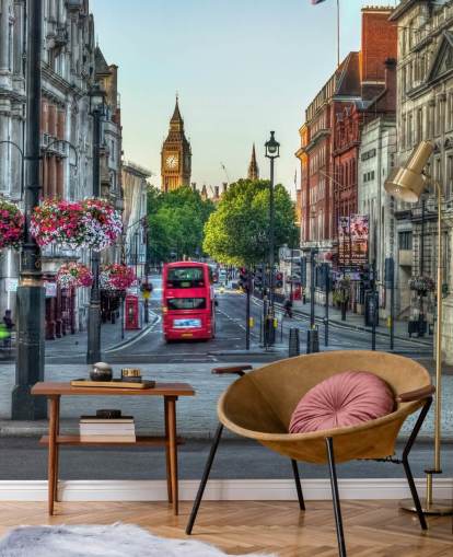 Gader i London by med Double Decker Bus tapet Gader i London by med Double Decker Bus tapet