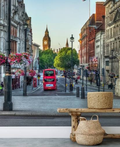 Descargar el fondo de pantalla Streets of London city with Double Decker Bus Descargar el fondo de pantalla Streets of London city with Double Decker Bus