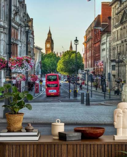 Gatorna i London stad med Double Decker Bus tapeter