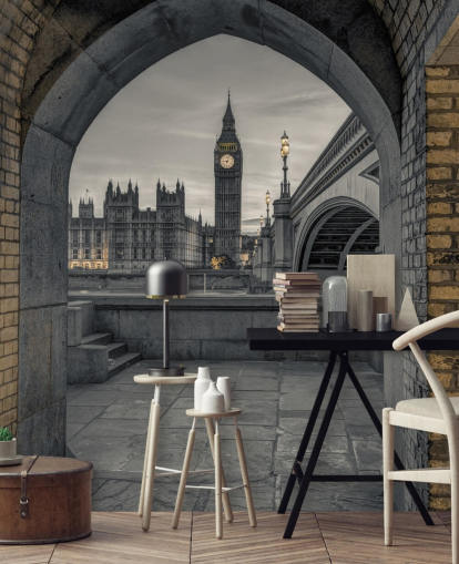 Vista della carta da parati di Westminster e Big Ben