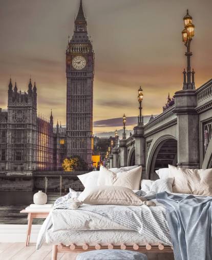 Ponte de Westminster e mural do Big Ben