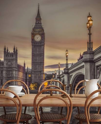 Mural del puente de Westminster y el Big Ben