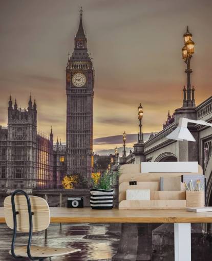 Mural del puente de Westminster y el Big Ben