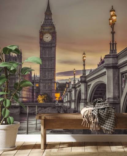 Westminster Bridge og Big Ben veggmaleri