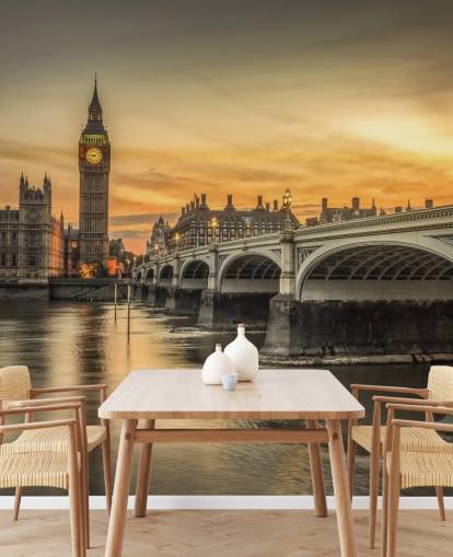 Westminster och bro vid solnedgången tapeter
