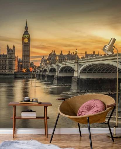 Westminster och bro vid solnedgången tapeter
