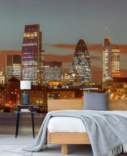 London Skyline and the Gherkin Building Mural London Skyline and the Gherkin Building Mural