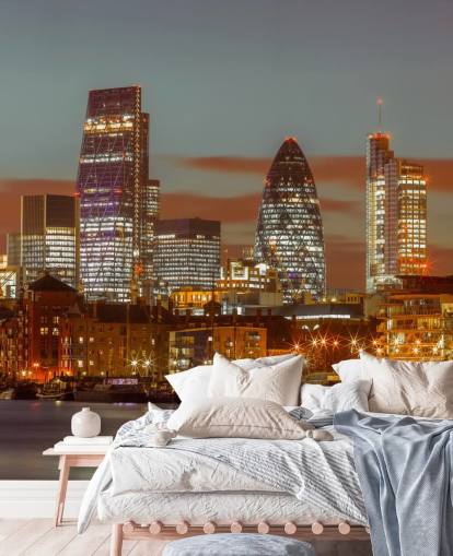 London Skyline and the Gherkin Building Mural London Skyline and the Gherkin Building Mural