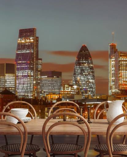 London Skyline and the Gherkin Building Mural London Skyline and the Gherkin Building Mural