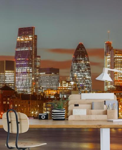 London Skyline and the Gherkin Building Mural