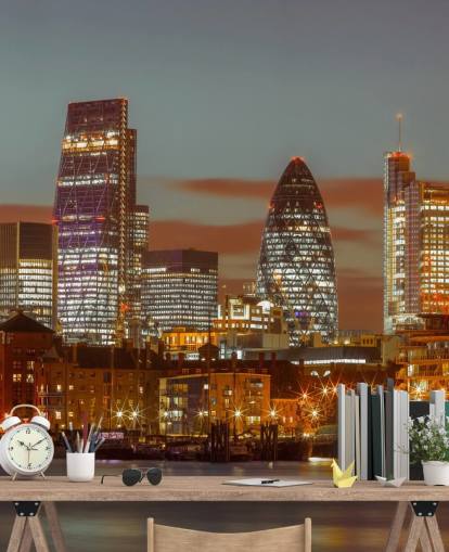 London Skyline and the Gherkin Building Mural London Skyline and the Gherkin Building Mural
