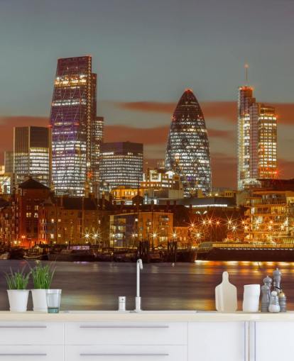 Murale du bâtiment Skyline de Londres et le cornichon