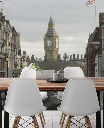 Trafalgar-aukio Big Ben -taustakuvan seinämaalauksella