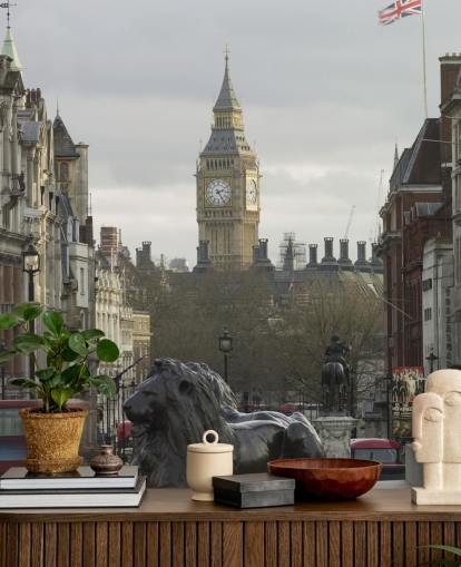 Trafalgar-aukio Big Ben -taustakuvan seinämaalauksella