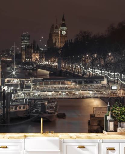 London City at Night Muurschildering London City at Night Muurschildering