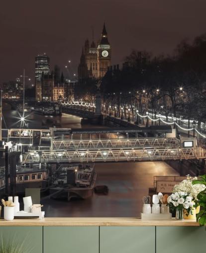 London City at Night Wallpaper Mural London City at Night Wallpaper Mural