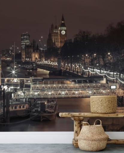 London City at Night Wallpaper Mural London City at Night Wallpaper Mural