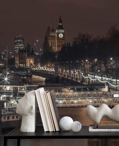 London City at Night Muurschildering