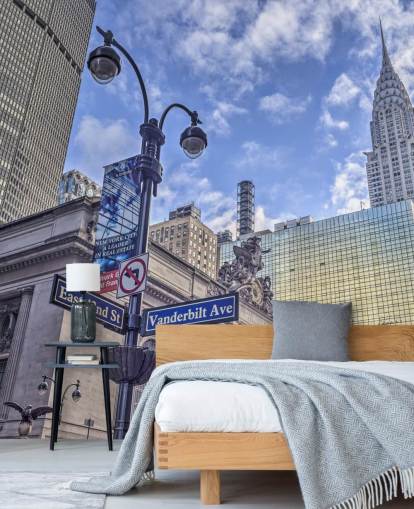 Decorazione murale con paesaggio urbano di New York con Chrysler Building