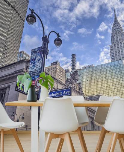 New York Cityscape with Chrysler Building Wall Mural