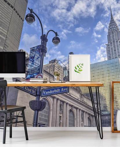 Papier Peint Fresque Paysage urbain de New York avec Chrysler Building