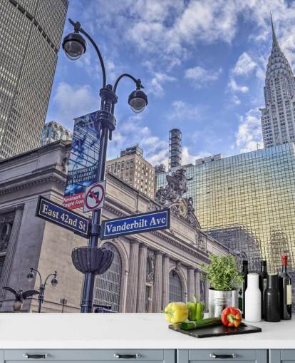 New York Cityscape with Chrysler Building Wall Mural