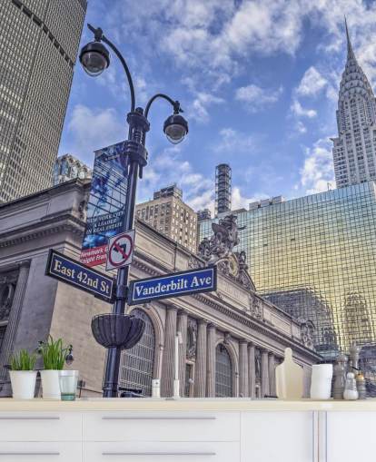 New York Cityscape with Chrysler Building Wall Mural