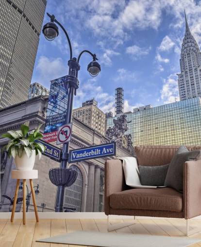 New York Cityscape with Chrysler Building Wall Mural