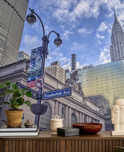 New York Cityscape with Chrysler Building Wall Mural