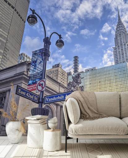 Papier Peint Fresque Paysage urbain de New York avec Chrysler Building Papier Peint Fresque Paysage urbain de New York avec Chrysler Building