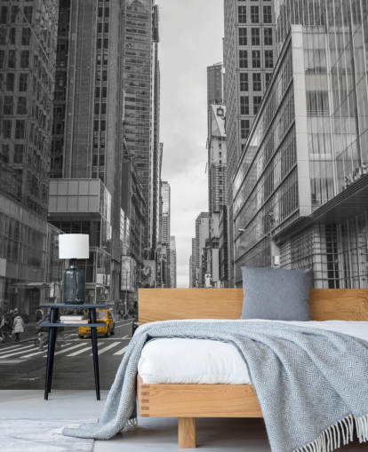 Cab on New York City Street Wall Mural