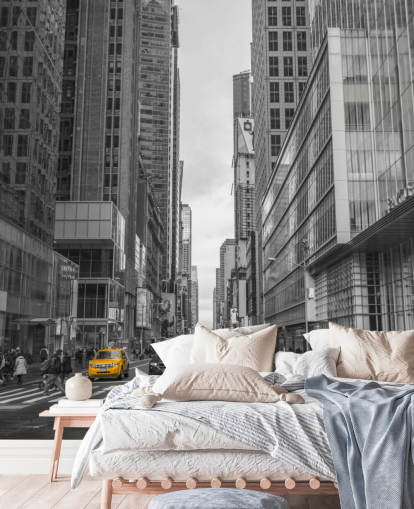 Hytt på New York City Street väggmålning