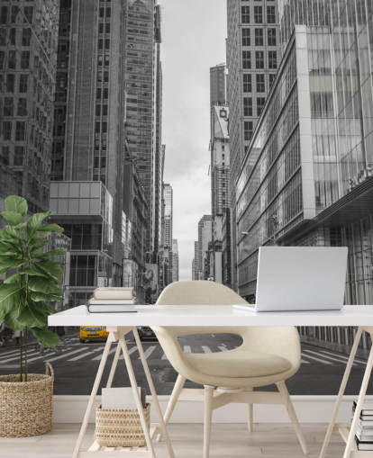 Cab on New York City Street Wall Mural