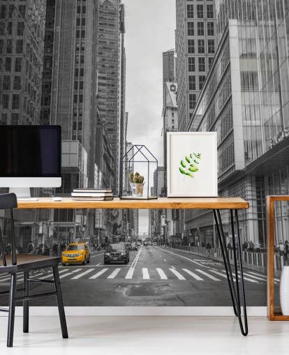 Mural de pared Taxi en la calle de Nueva York Mural de pared Taxi en la calle de Nueva York