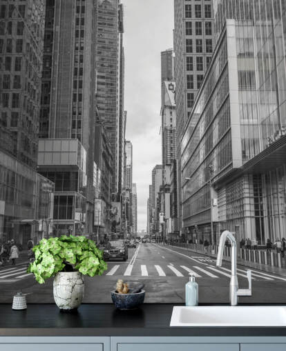 Cab on New York City Street Wall Mural