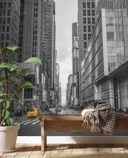 Cab på New York City Street vægmaleri