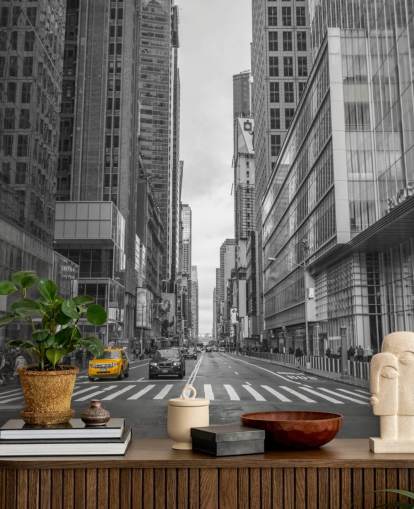 Cab on New York City Street Wall Mural Cab on New York City Street Wall Mural