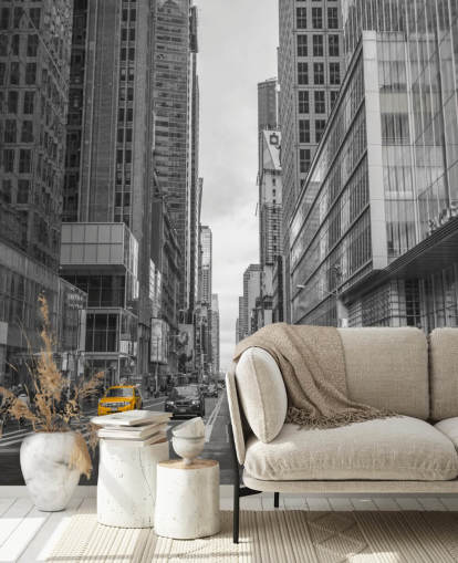 Cab on New York City Street Wall Mural