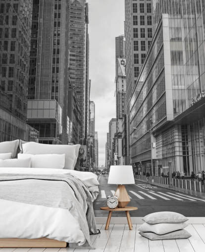 Decorazione murale con taxi sulla strada di New York