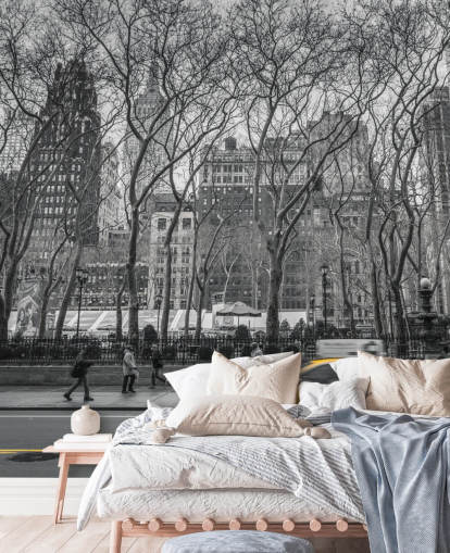 Decorazione murale con schizzi colorati di taxi di New York