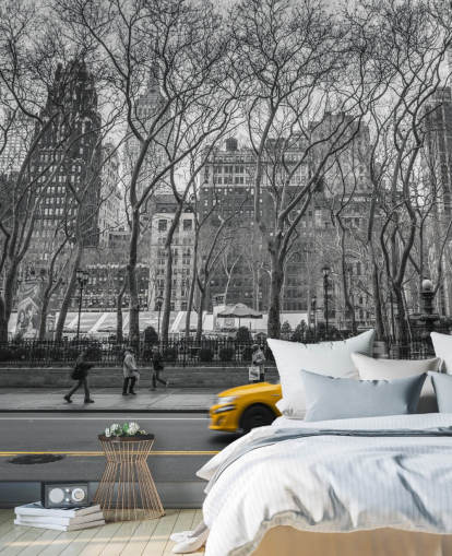 New York Taxi Colour Splash Muurschildering