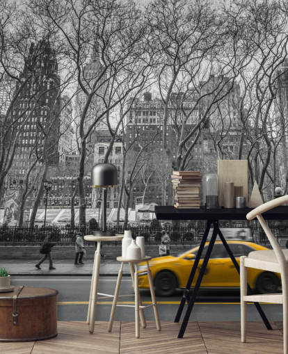 New York Taxi Colour Splash Wall Mural